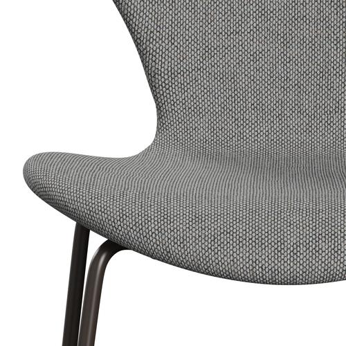 Fritz Hansen 3107 Chair Full Upholstery, Brown Bronze/Re Wool Wool White/Natural