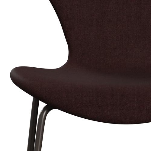 Fritz Hansen 3107 Židle plné čalounění, Brown Bronze/Remix Aubergine (REM373)