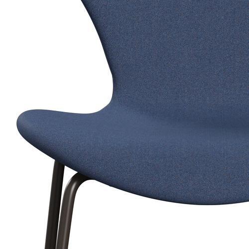 Fritz Hansen 3107 Chair Full Upholstery, Brown Bronze/Remix Blue (Rem743)