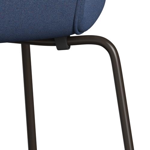 Fritz Hansen 3107 Židle plné čalounění, Brown Bronze/Remix Blue (REM743)