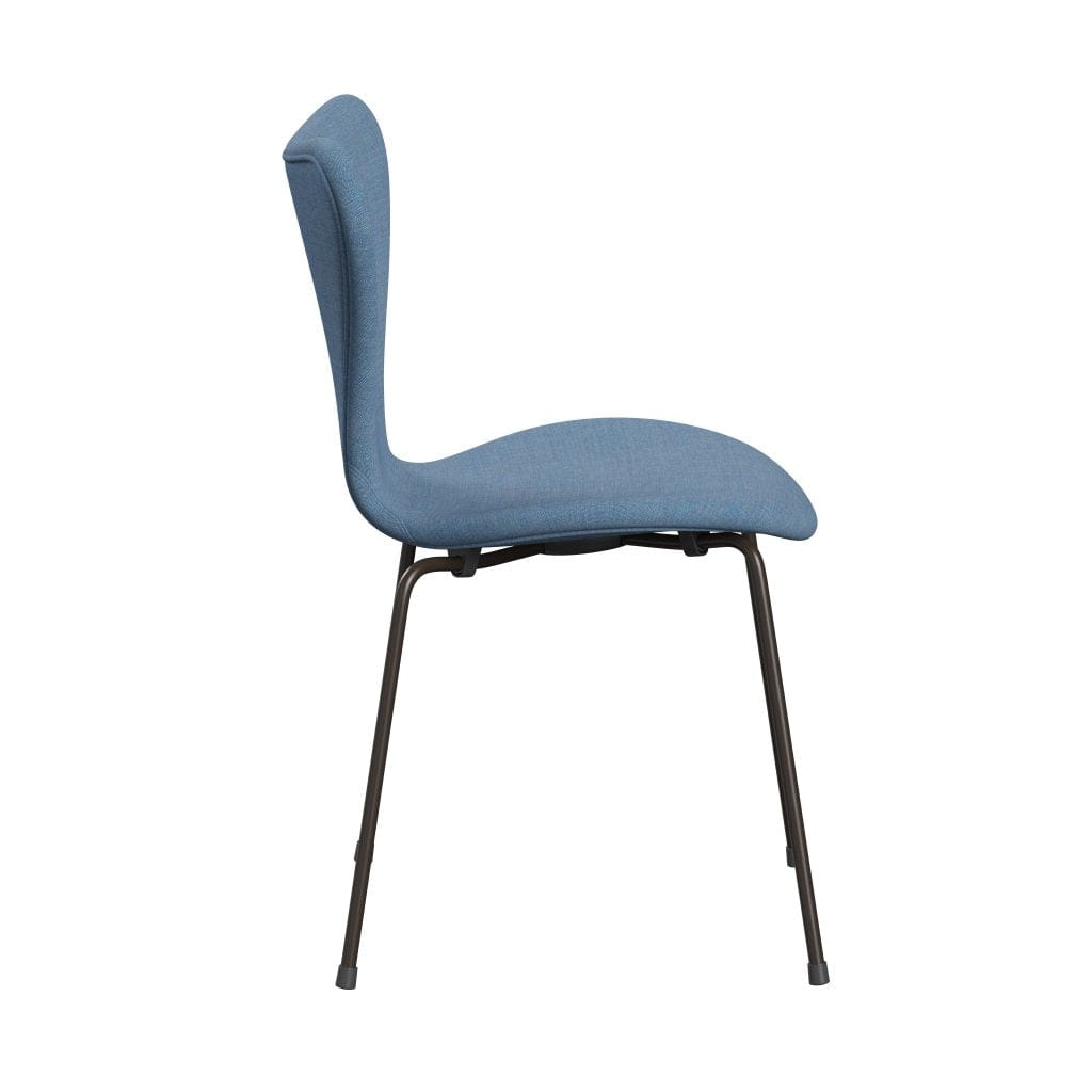 Fritz Hansen 3107 Chair Full Upholstery, Brown Bronze/Remix Blue (Rem816)