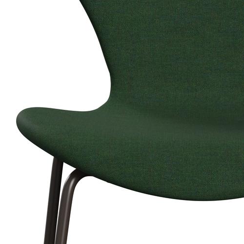 Fritz Hansen 3107 Chair Full Upholstery, Brown Bronze/Remix Grass Green