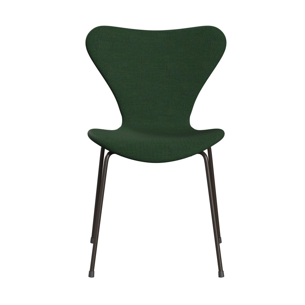 Fritz Hansen 3107 Chair Full Upholstery, Brown Bronze/Remix Grass Green