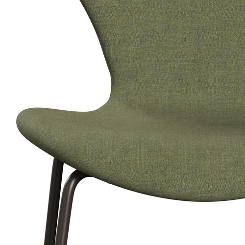 Fritz Hansen 3107 Židle plné čalounění, Brown Bronze/Remix Green