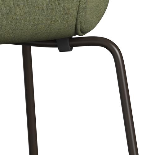 Fritz Hansen 3107 Židle plné čalounění, Brown Bronze/Remix Green