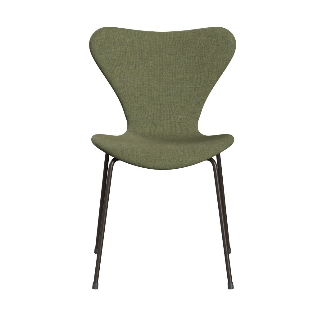 Fritz Hansen 3107 Židle plné čalounění, Brown Bronze/Remix Green