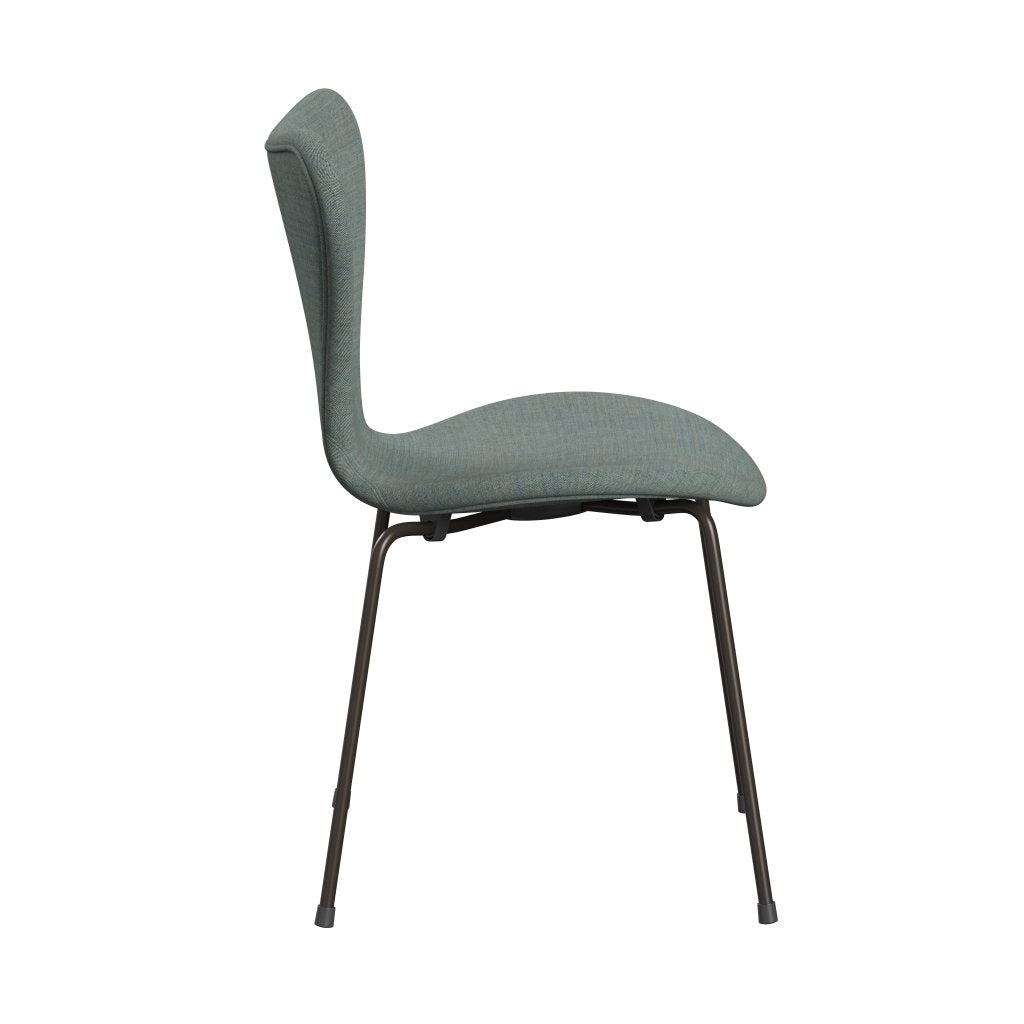 Fritz Hansen 3107 židle plné čalounění, Brown Bronz/Remix Green/Grey