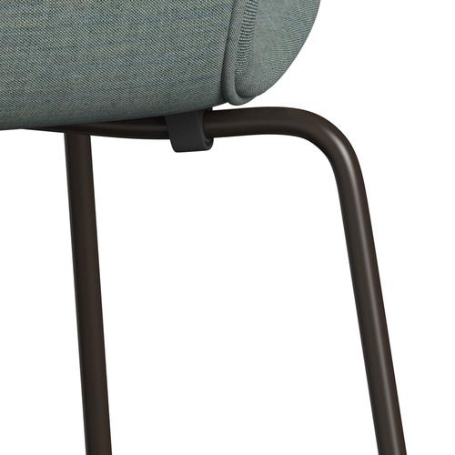 Fritz Hansen 3107 židle plné čalounění, Brown Bronz/Remix Green/Grey