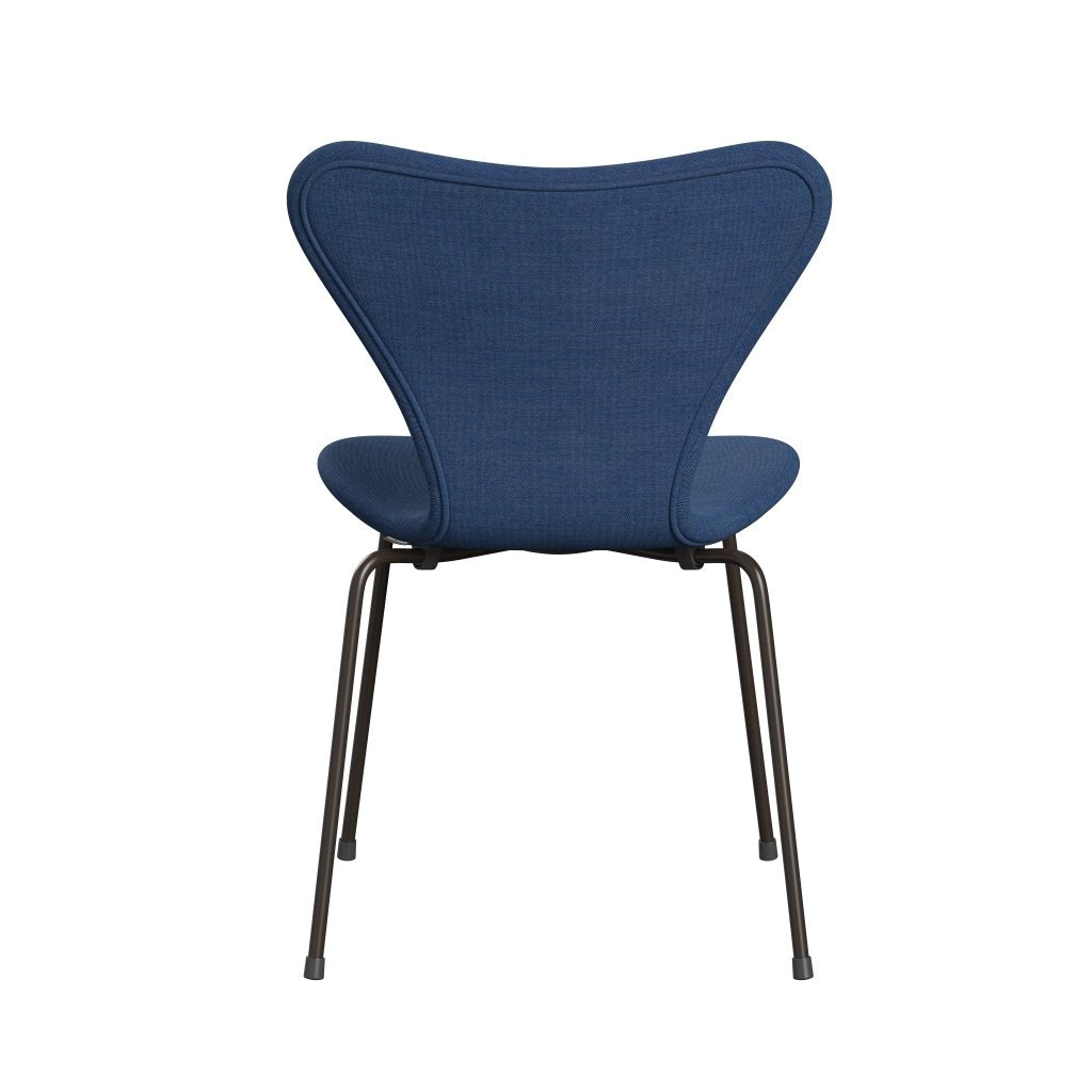 Fritz Hansen 3107 Chair Full Upholstery, Brown Bronze/Remix Cobalt Blue