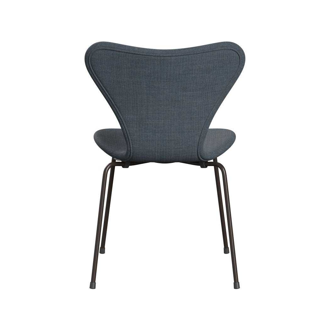 Fritz Hansen 3107 židle plné čalounění, hnědý bronz/remix benzín Blue Dark