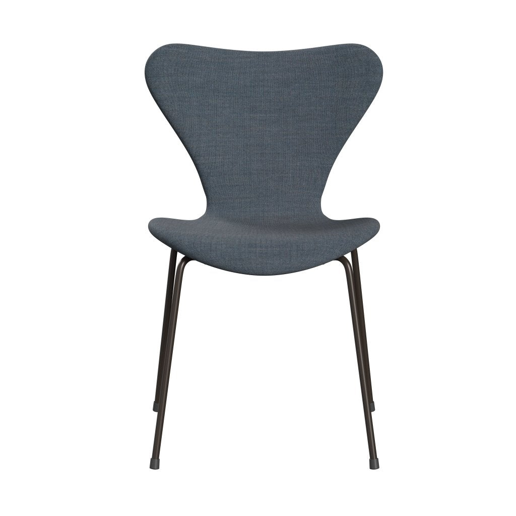 Fritz Hansen 3107 židle plné čalounění, hnědý bronz/remix benzín Blue Dark