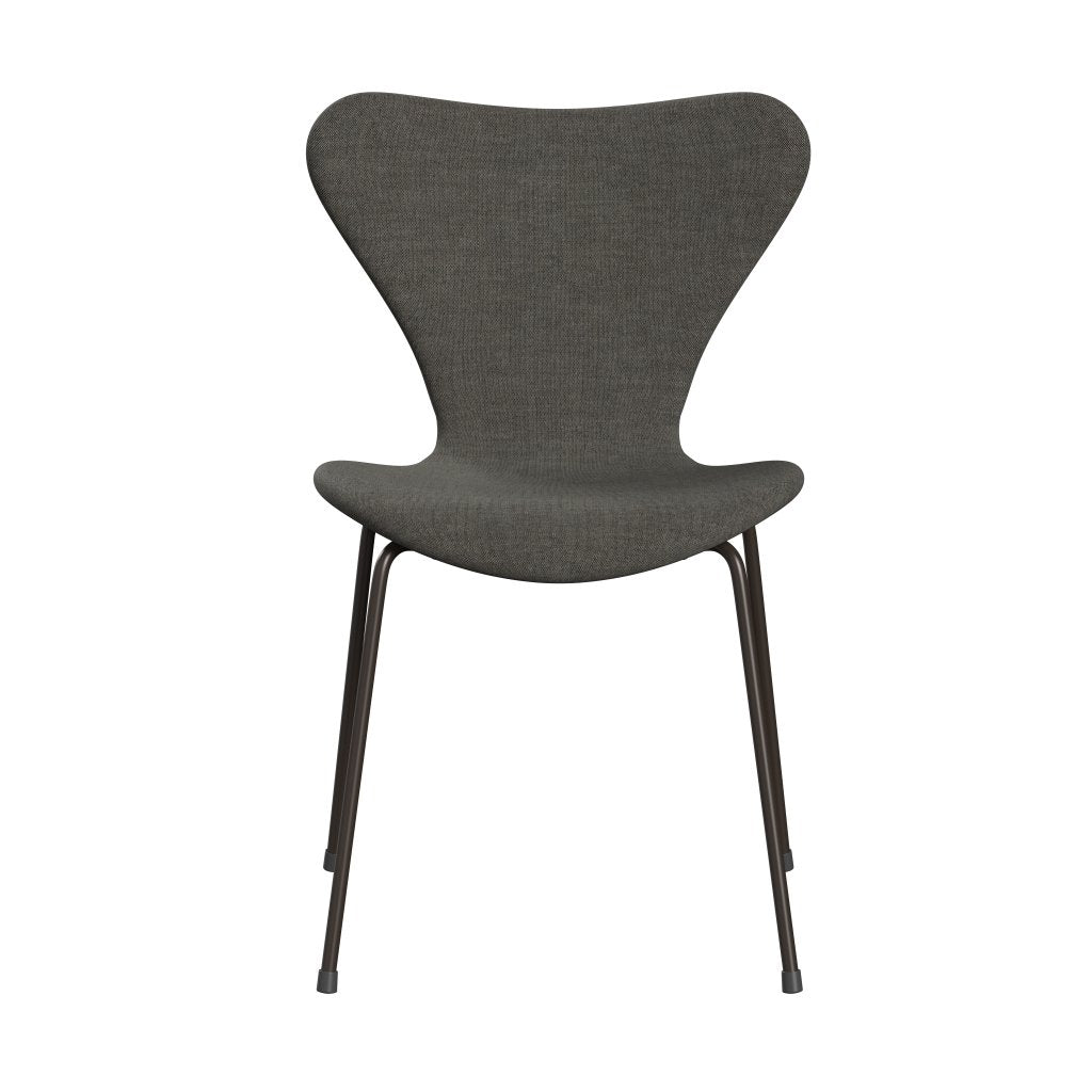 Fritz Hansen 3107 Chair Full Upholstery, Brown Bronze/Remix Black & White