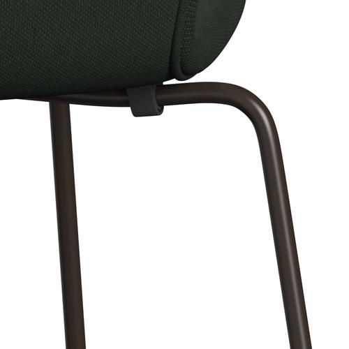 Fritz Hansen 3107 Židle plné čalounění, hnědá bronzová/Steelcut Dark Army Green