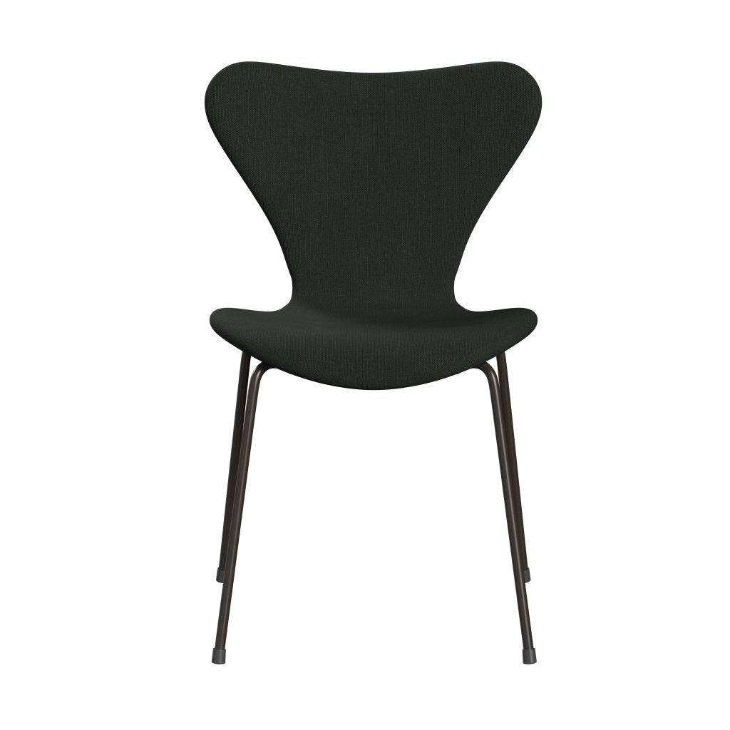 Fritz Hansen 3107 Židle plné čalounění, hnědá bronzová/Steelcut Dark Army Green