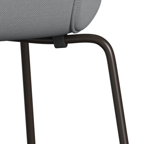 Fritz Hansen 3107 Chair Full Upholstery, Brown Bronze/Steelcut Light Grey