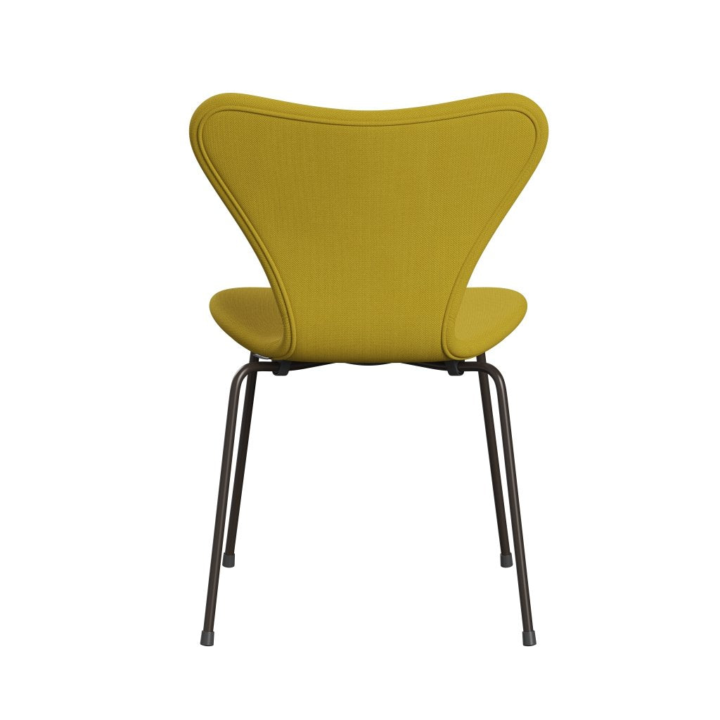 Fritz Hansen 3107 Chair Full Upholstery, Brown Bronze/Steelcut Light Green/Yellow