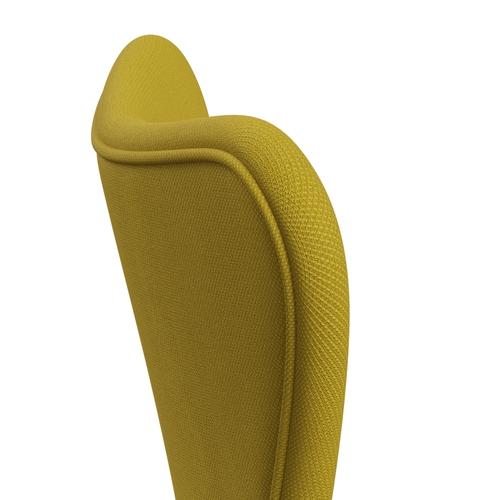 Fritz Hansen 3107 Chair Full Upholstery, Brown Bronze/Steelcut Light Green/Yellow