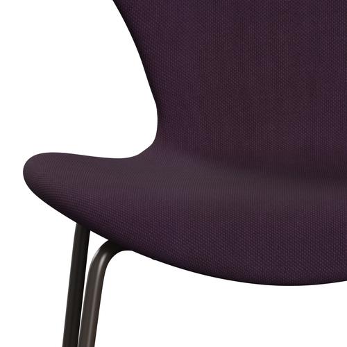 Fritz Hansen 3107 Chair Full Upholstery, Brown Bronze/Steelcut Medium Violet