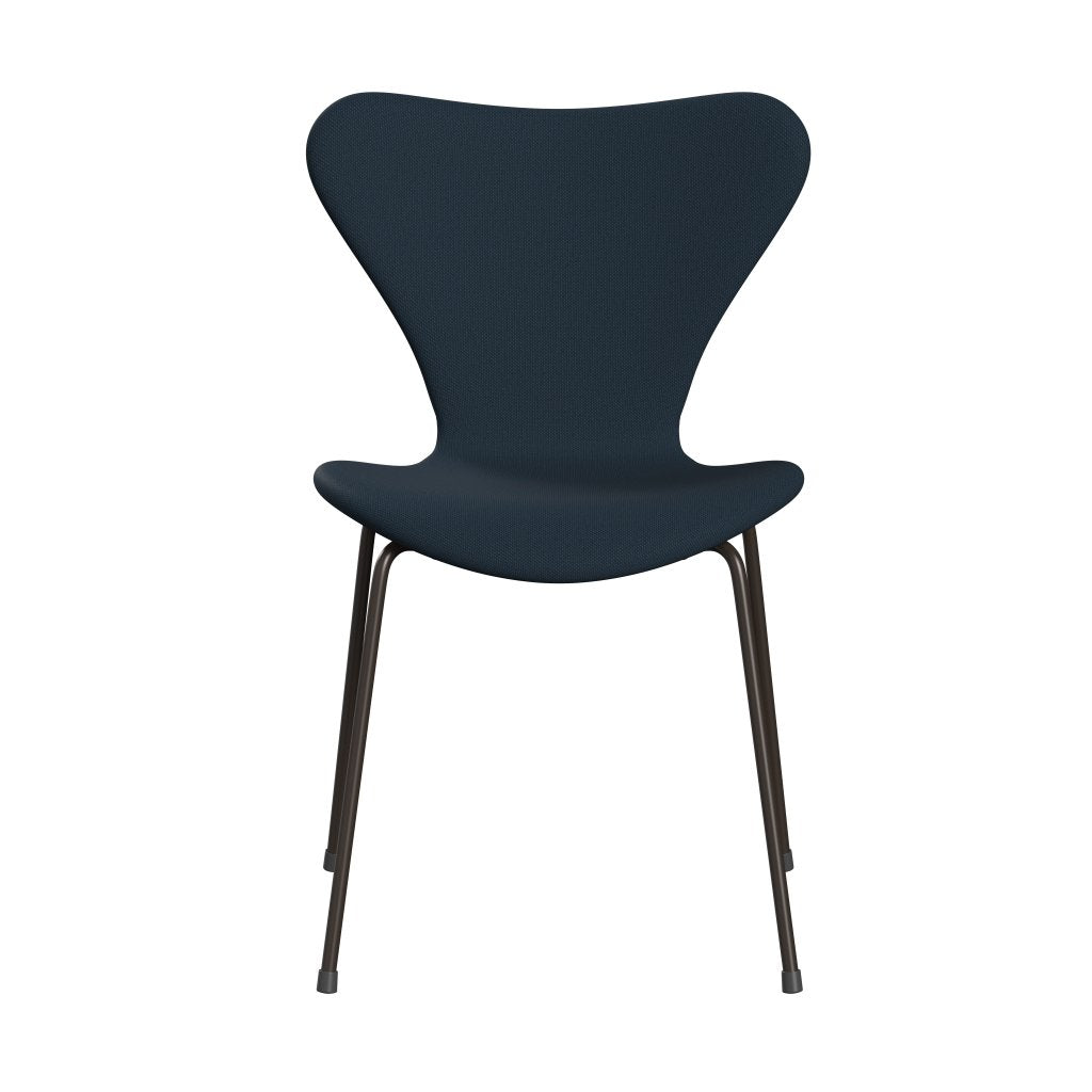 Fritz Hansen 3107 Chair Full Upholstery, Brown Bronze/Steelcut Navy Blue