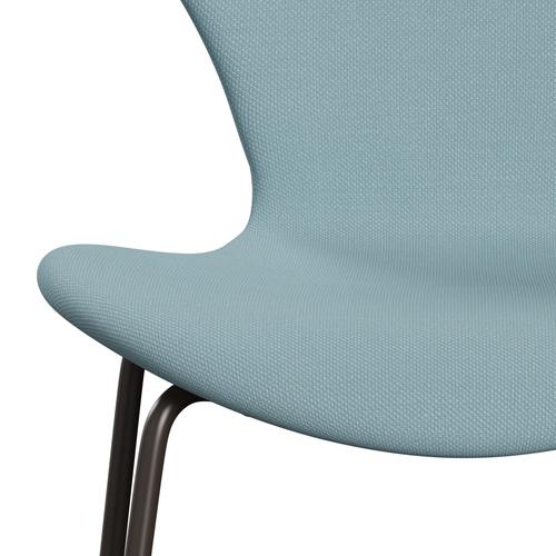 Fritz Hansen 3107 židle plné čalounění, hnědá bronzová/Steelcut Pastel Blue