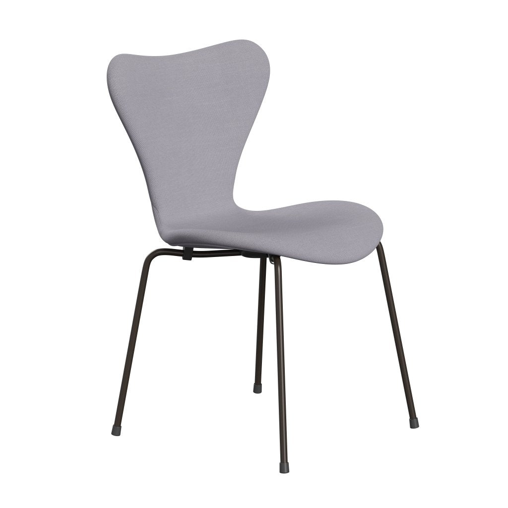 Fritz Hansen 3107 Židle plné čalounění, hnědé bronzové/Steelcut Sibry Grey Light