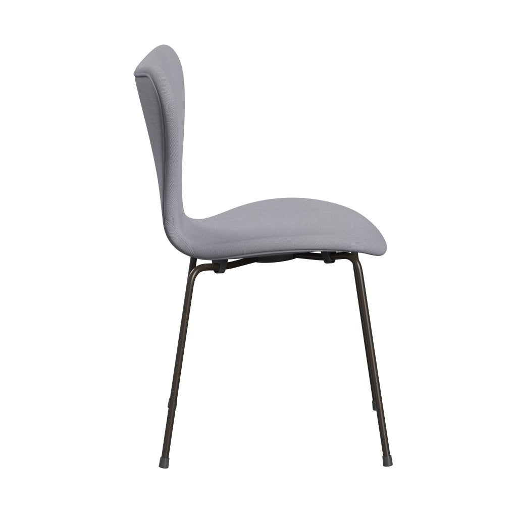 Fritz Hansen 3107 Židle plné čalounění, hnědé bronzové/Steelcut Sibry Grey Light