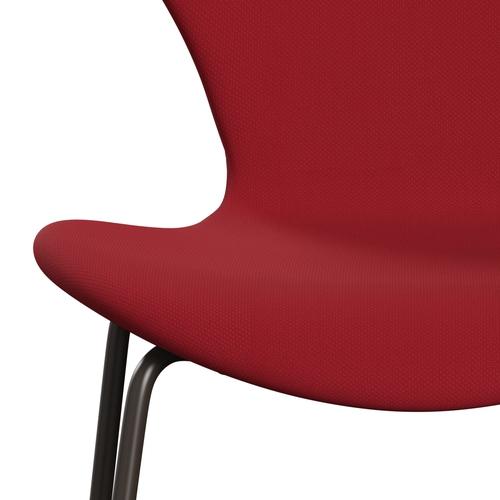 Fritz Hansen 3107 Chair Full Upholstery, Brown Bronze/Steelcut Standard/Light Dark Red