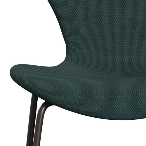 Fritz Hansen 3107 Chair Full Upholstery, Brown Bronze/Steelcut Trio Bottle Green