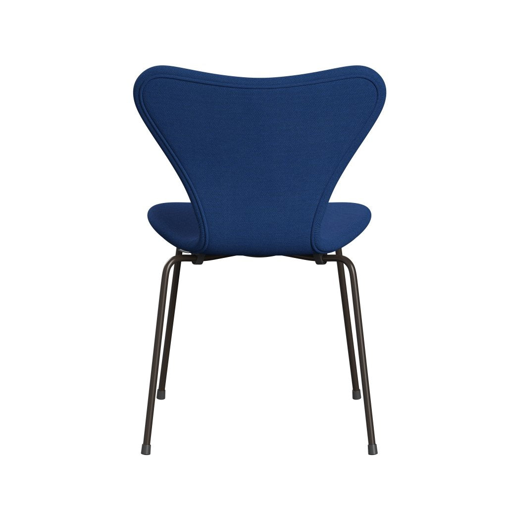 Fritz Hansen 3107 Chair Full Upholstery, Brown Bronze/Steelcut Trio Cobalt Blue