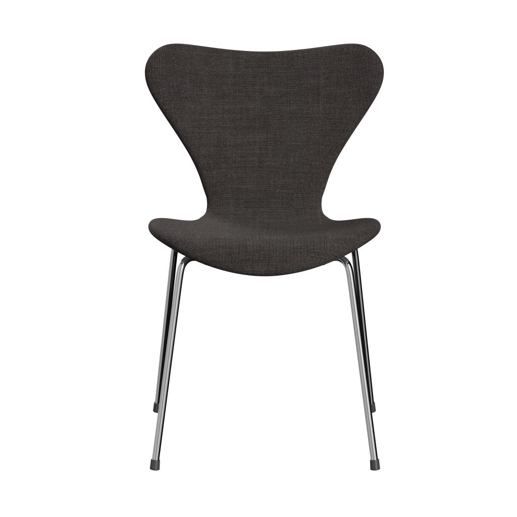 Fritz Hansen 3107 Chair Full Upholstery, Chrome/Canvas Dark Grey