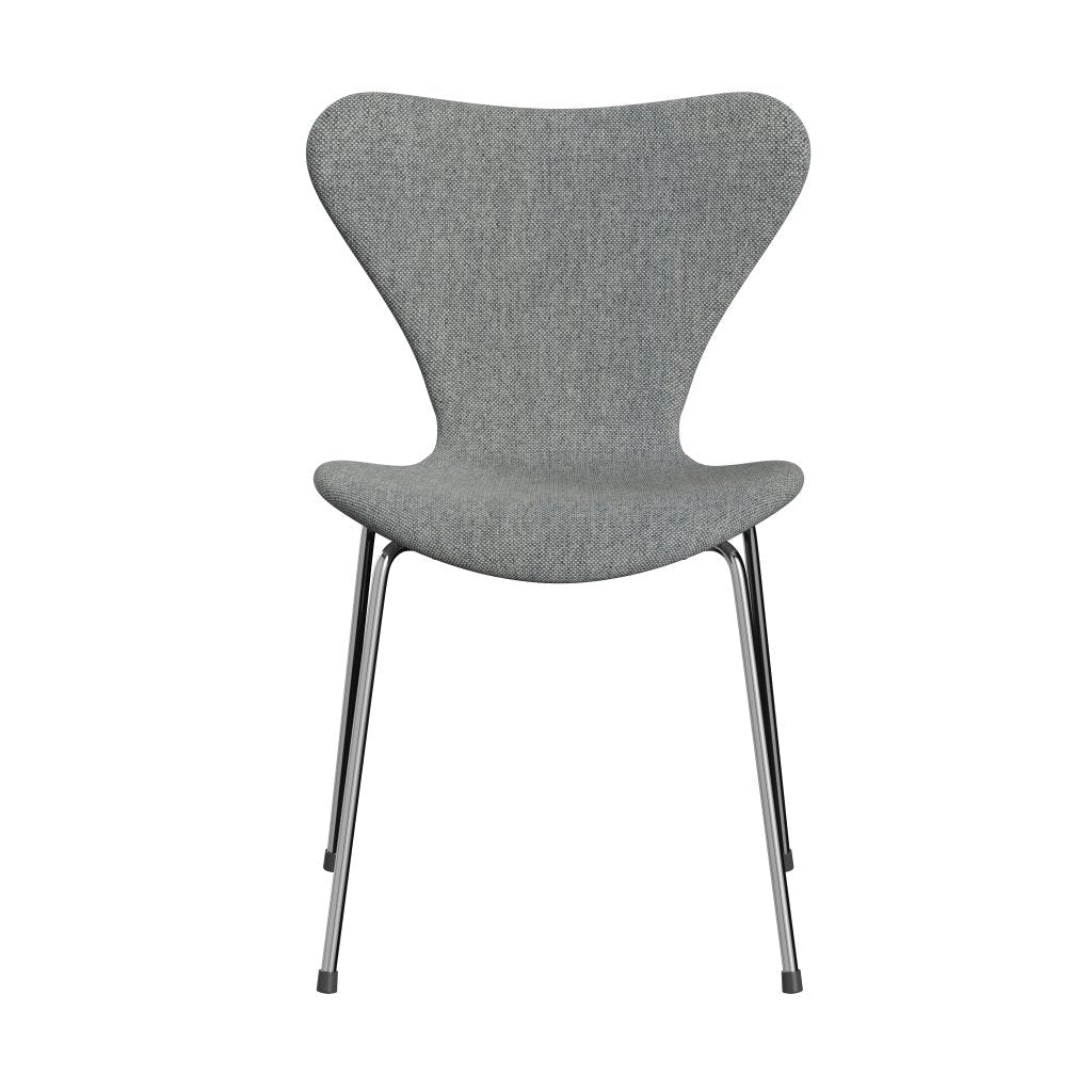 Fritz Hansen 3107 židle plné čalounění, Chrome/Hallingdal White Grey