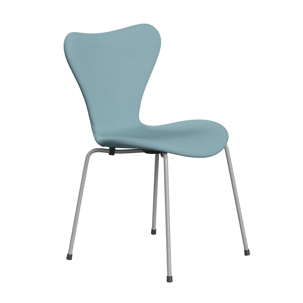 Fritz Hansen 3107 Chair Full Upholstery, Nine Grey/Fame Turquoise Light