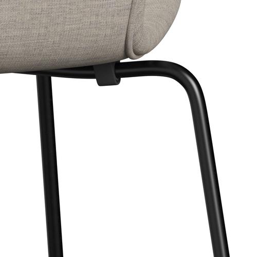 Fritz Hansen 3107 židle plné čalounění, černá/plátno béžová