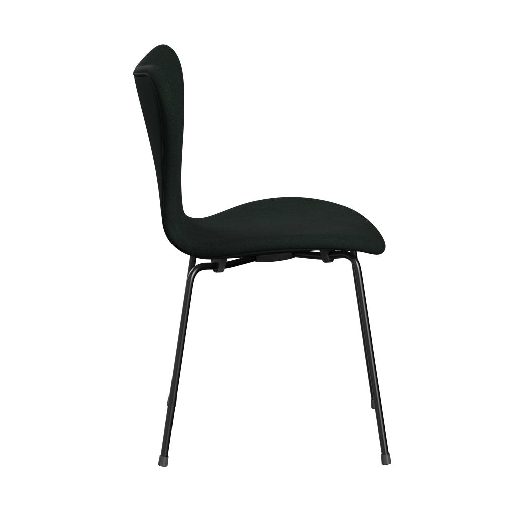 Fritz Hansen 3107 židle plné čalounění, černé/divina uhlí