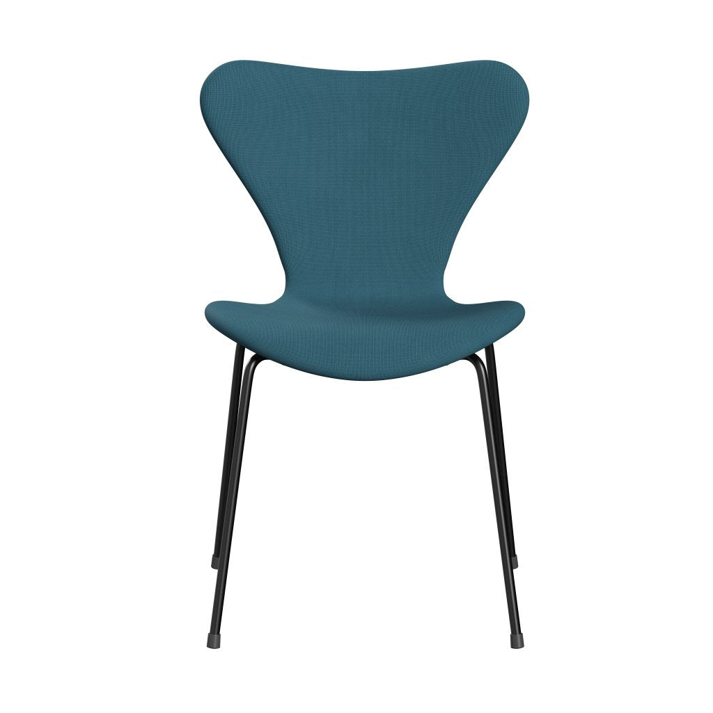 Fritz Hansen 3107 Chair Full Upholstery, Black/Fame Blue Green