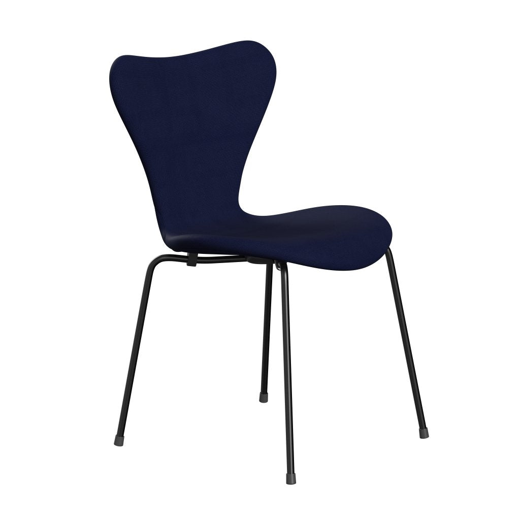 Fritz Hansen 3107 židle plné čalounění, černá/sláva tmavě modrá (F66005)