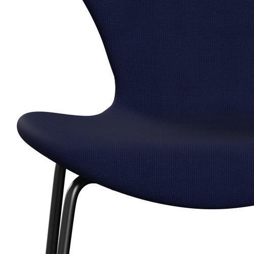 Fritz Hansen 3107 židle plné čalounění, černá/sláva tmavě modrá (F66005)