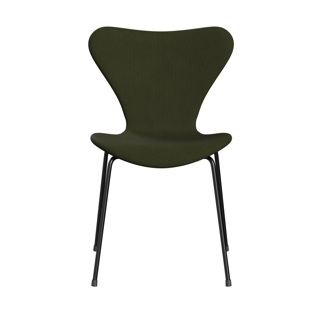 Fritz Hansen 3107 Chair Full Upholstery, Black/Fame Dark Brown Green