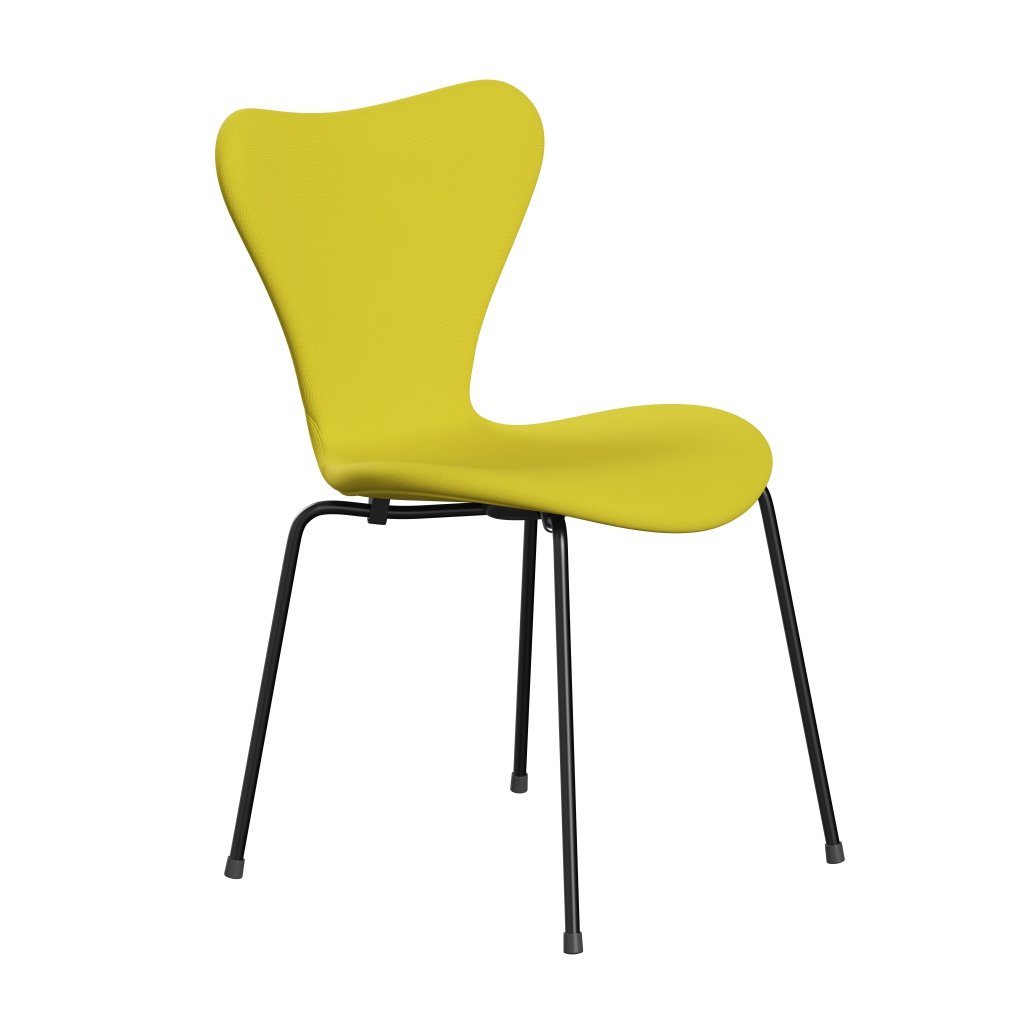 Fritz Hansen 3107 Chair Full Upholstery, Black/Fame Yellow