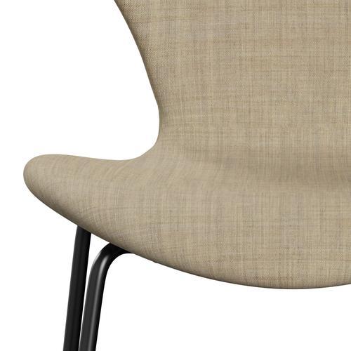 Fritz Hansen 3107 Židle plné čalounění, Black/Remix Beige (REM223)