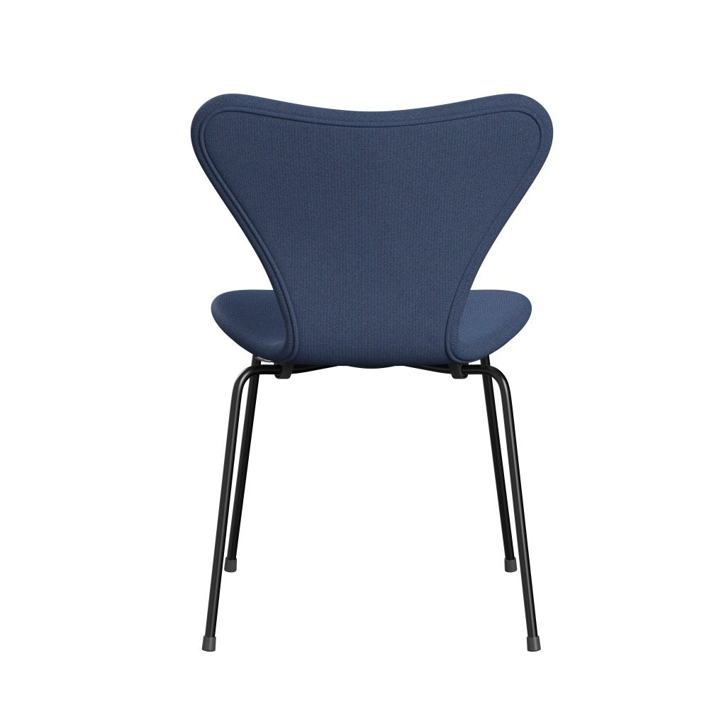 Fritz Hansen 3107 Chair Full Upholstery, Black/Remix Blue (Rem743)