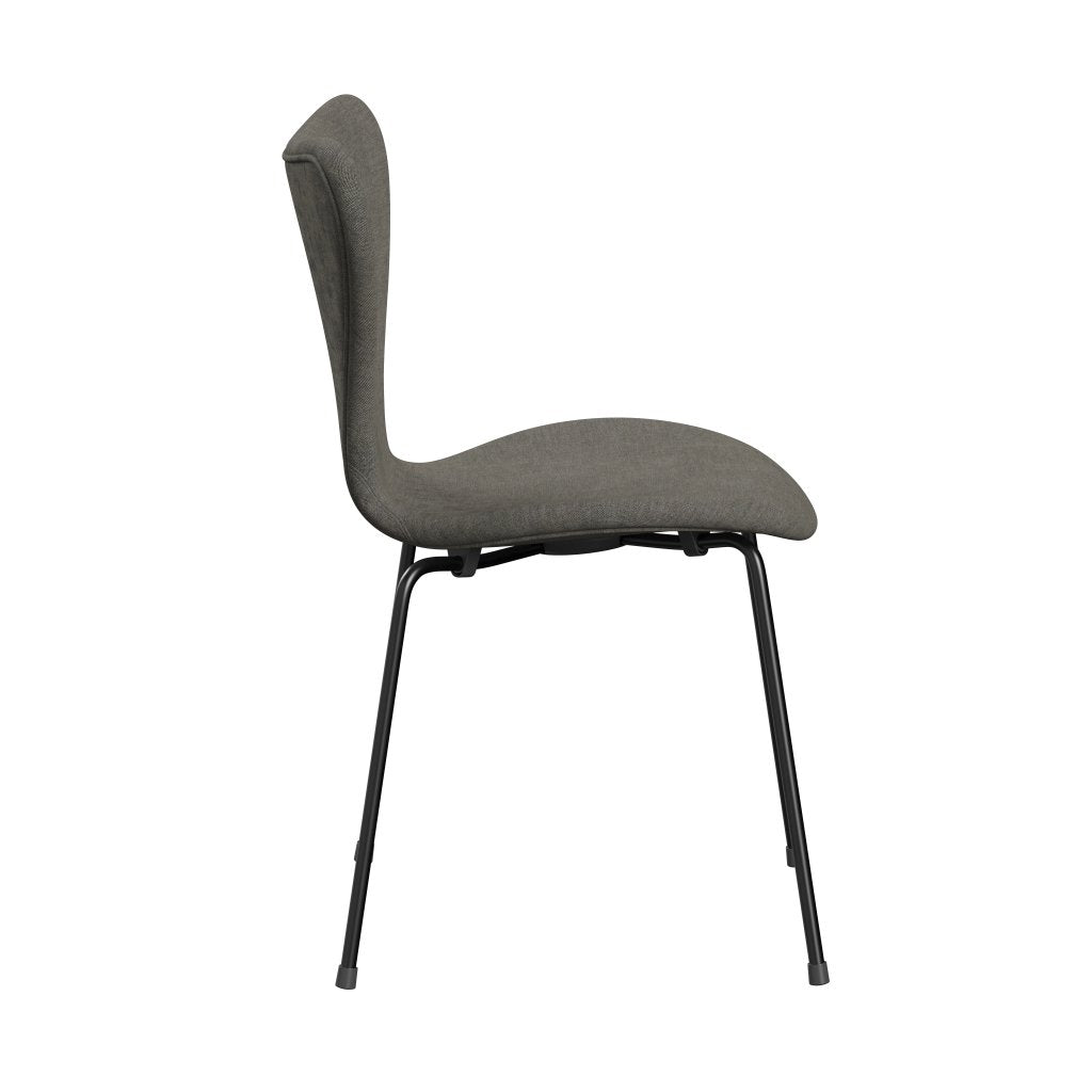 Fritz Hansen 3107 Chair Full Upholstery, Black/Remix Concrete