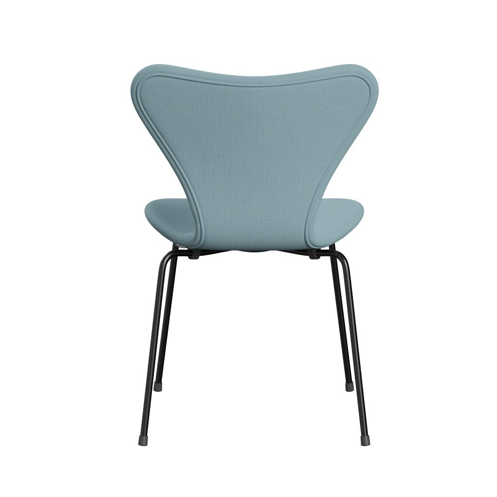 Fritz Hansen 3107 Chair Full Upholstery, Black/Steelcut Pastel Blue