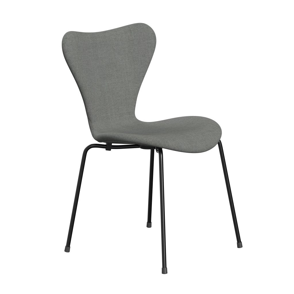 Fritz Hansen 3107 Chair Full Upholstery, Black/Sunniva 2 Grey