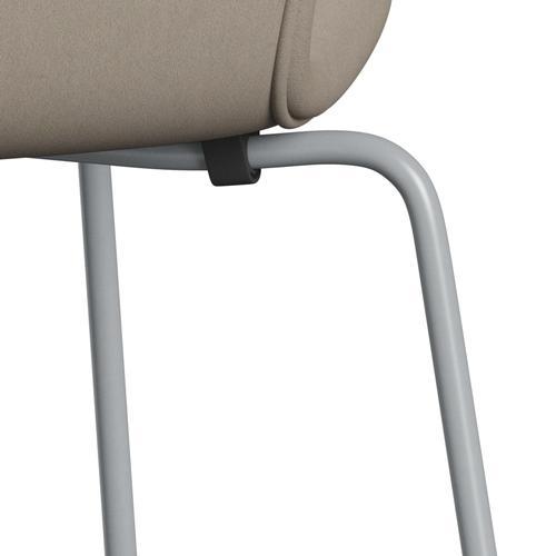 Fritz Hansen 3107 Chair Full Upholstery, Silver Grey/Comfort White Grey