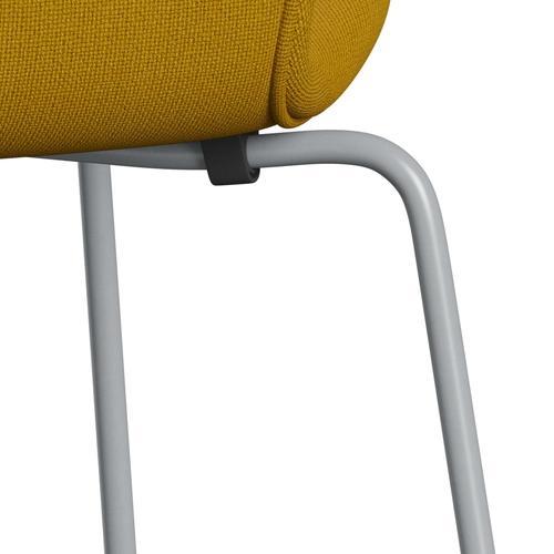 Fritz Hansen 3107 Chair Full Upholstery, Silver Grey/Hallingdal Mustard