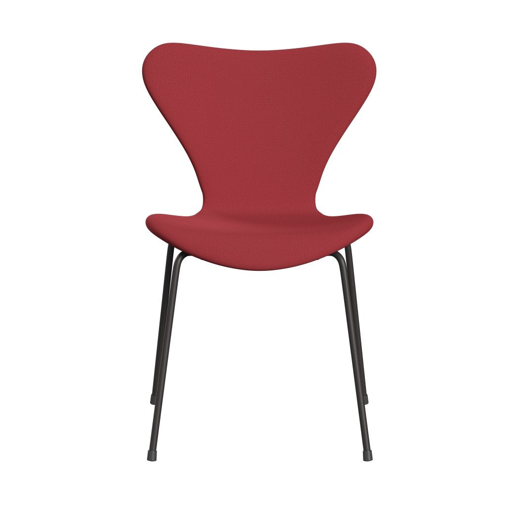 Fritz Hansen 3107 Chair Full Upholstery, Warm Graphite/Capture Instant Red