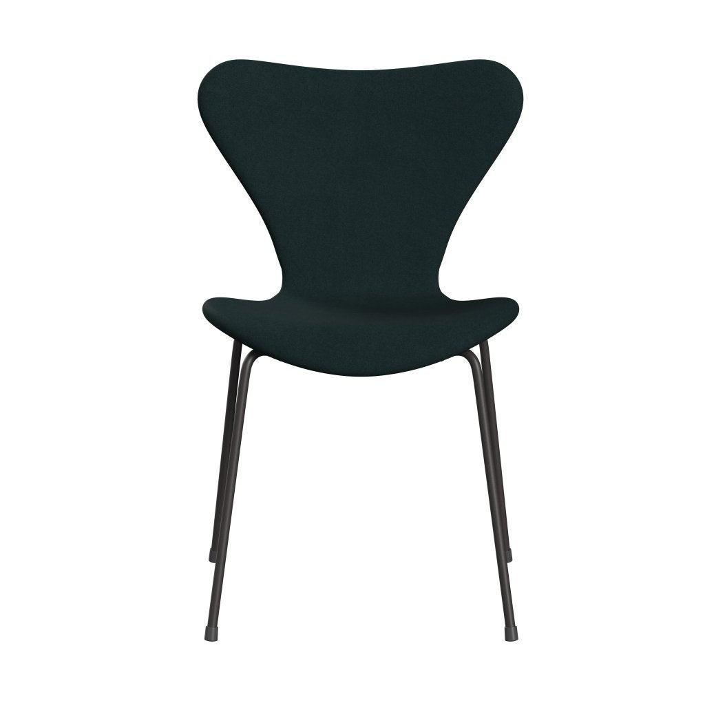 Fritz Hansen 3107 židle plné čalounění, teplý grafit/Divina Dark Green (Div886)