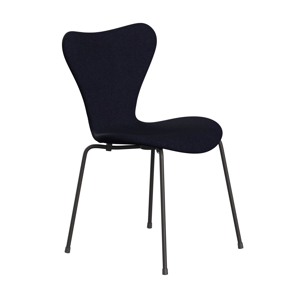 Fritz Hansen 3107 Chair Full Upholstery, Warm Graphite/Divina Md Navy Dark