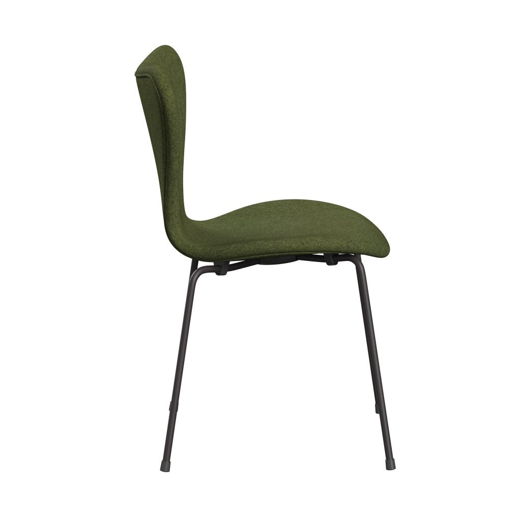 Fritz Hansen 3107 židle plné čalounění, teplý grafit/Divina MD Wintergreen